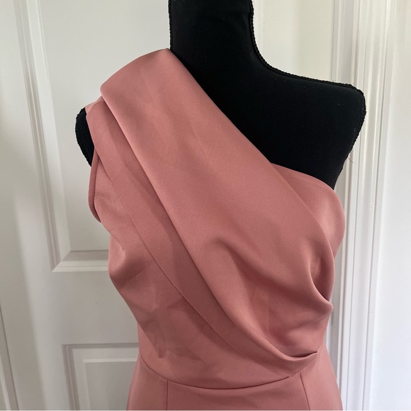 ASOS One Shoulder Pleated Formal Dress Sz 6 NWT Maxi Wedding Evening Wear - Picture 4 of 6